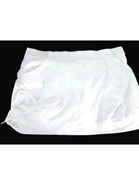 Columbia Womens White Athletic Skort Size 2X Ruched Adjustable Shorts Mini Skirt